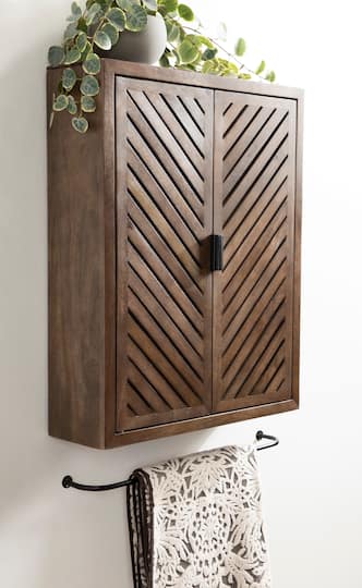 Kate and Laurel Mezzeta Tall Wood Bath Cabinet